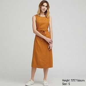 Uniqlo linen blend sleeveless dress